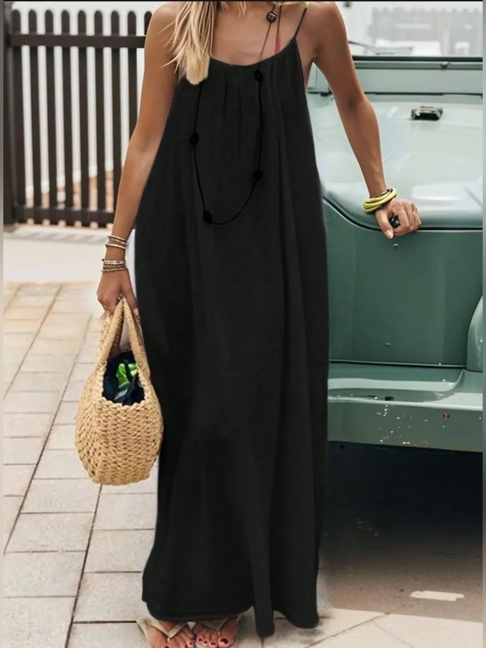 Backless  Maxi Dress with Spaghetti Straps